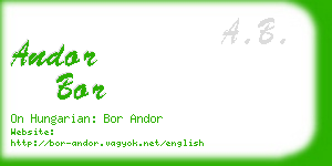 andor bor business card